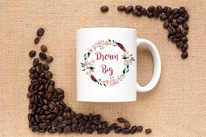 Mug Mockup - Coffee Beans & Hessian