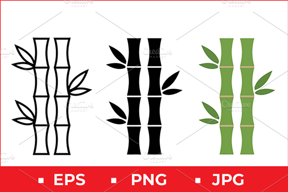 Stylized Bamboo Vector Design, a Solid Icon by Artonix (Photo 1 of 2)