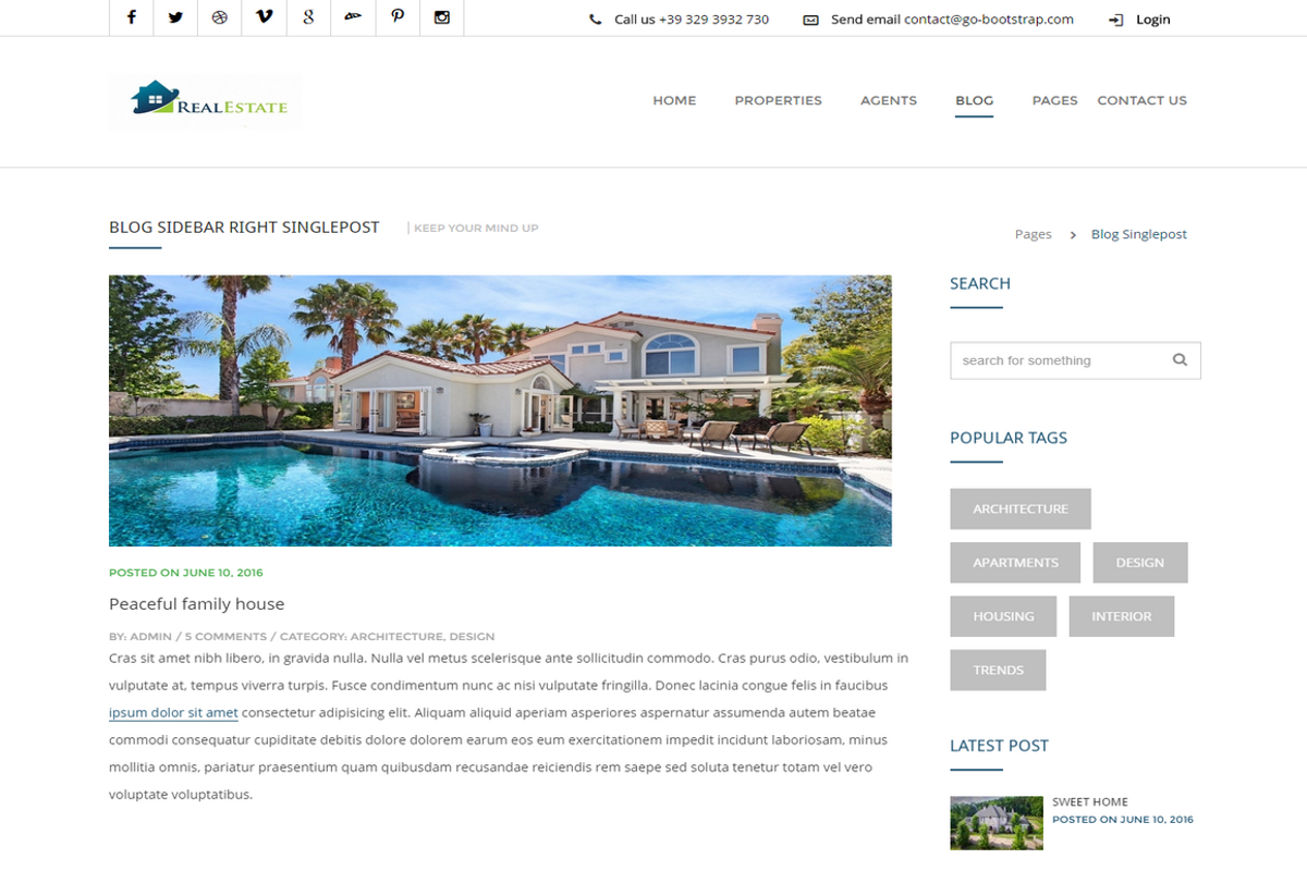Real Estate Responsive Template, a Bootstrap Template by auroraruggieri (Photo 8 of 12)