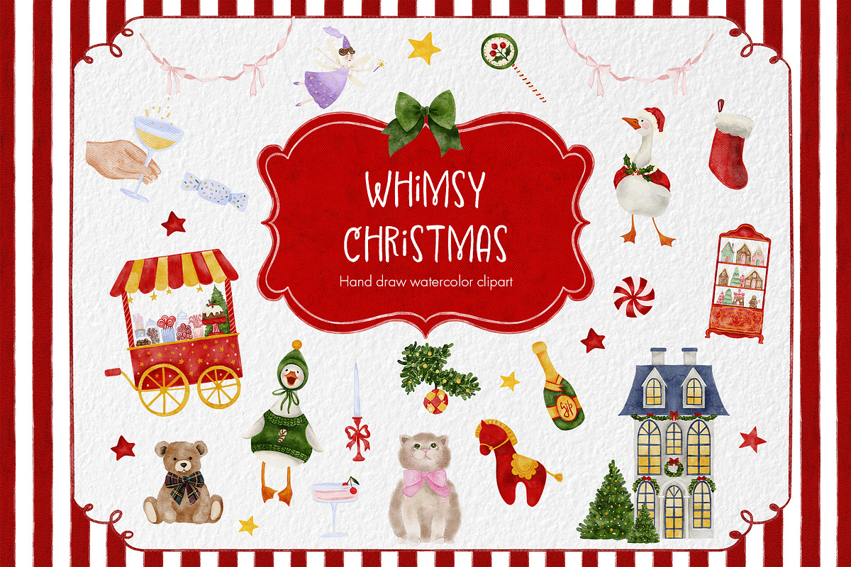 Whimsy Christmas. Watercolor art., an Object Graphic by ma_i_vi (Photo 1 of 10)