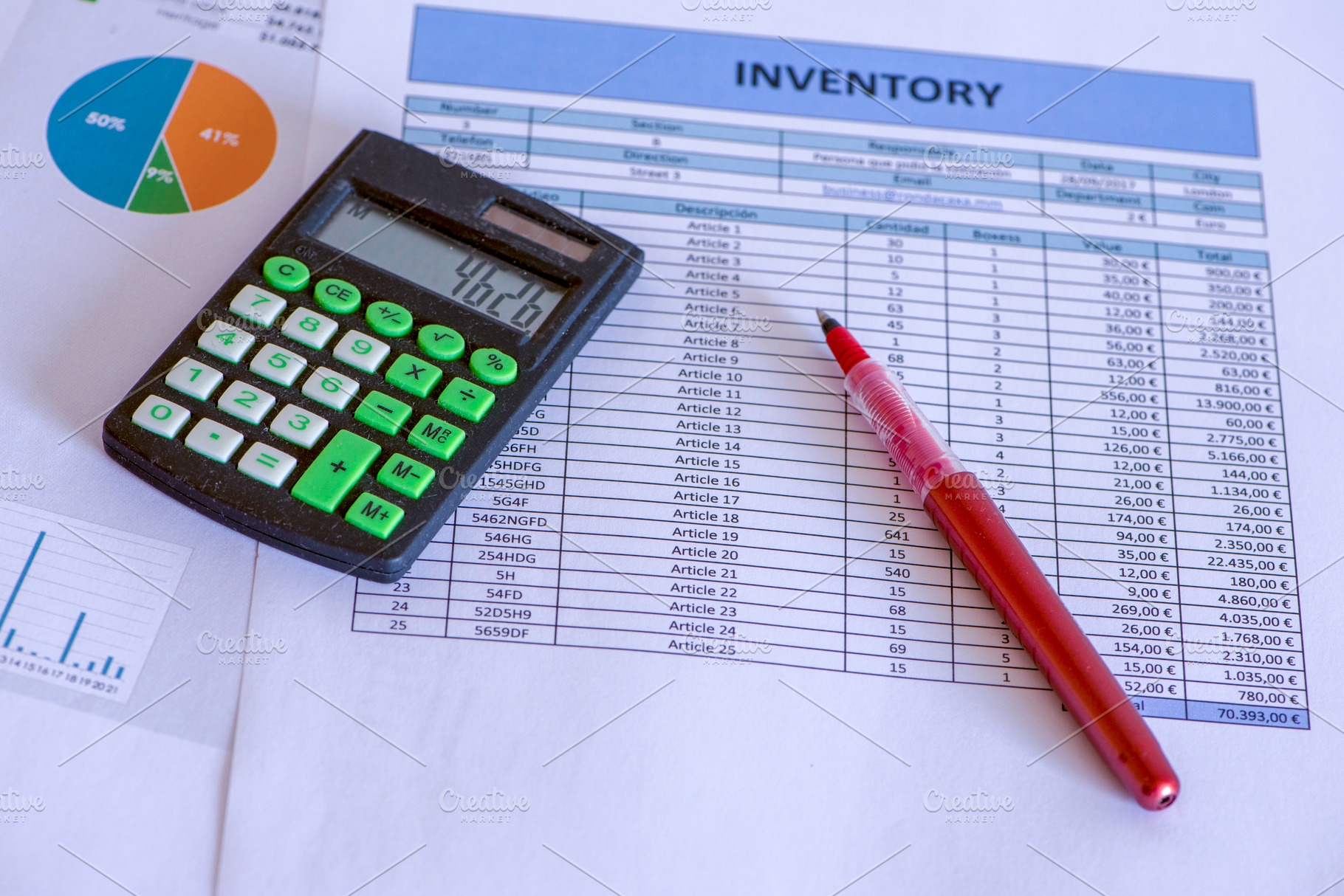 Accounting documents, a Photo by Vicente Soler