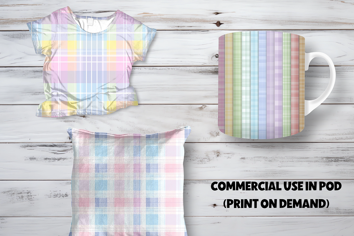 Pretty Easter Plaids Digital Paper, a Pattern Graphic by LA Design (Photo 7 of 10)