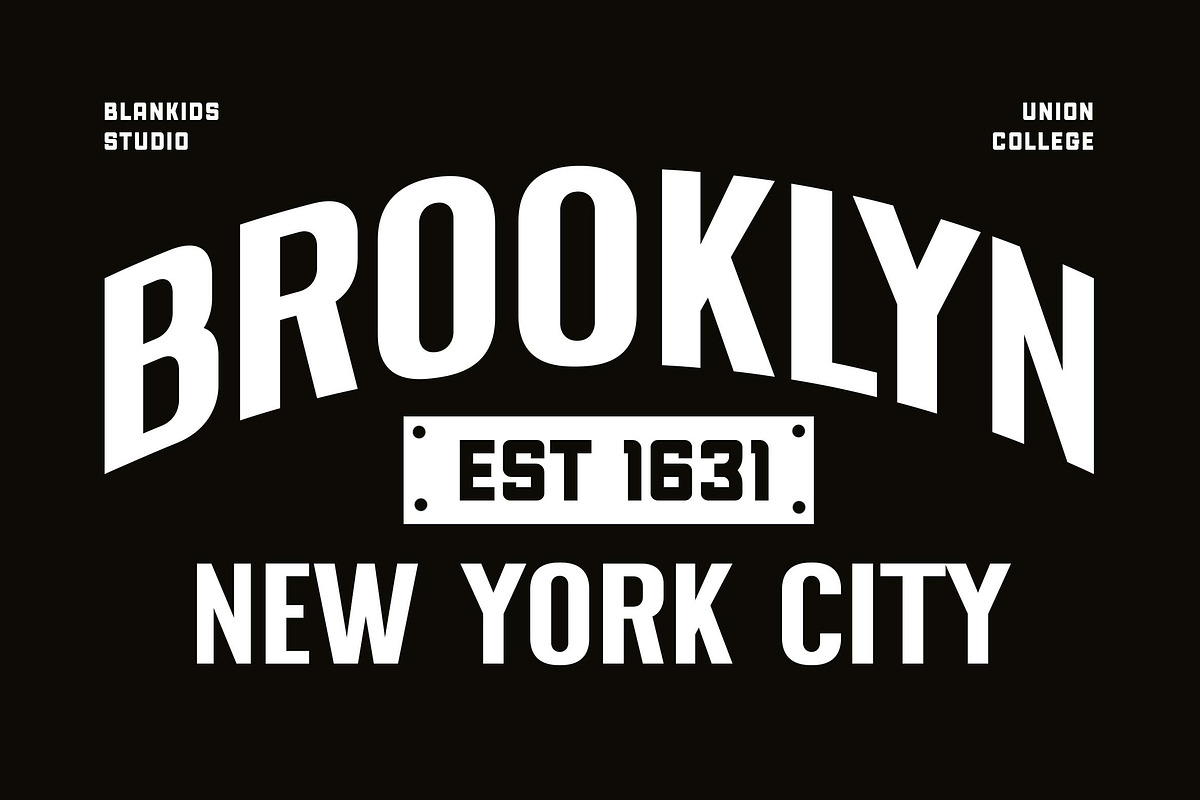 Union College a Sporty Display Font, a Sans Serif Font by Blankids Studio (Photo 2 of 11)