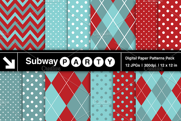 Aqua Red Chevron, Argyle & Polka Dot preview 4