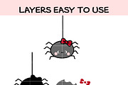 Kawaii Spider with Bow SVG Bundle |, an Illustration by TheHitShop (Thumbnail 2 of 10)