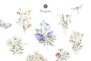 Spring Garden. Watercolor clipart, a Decorative Illustration by Kreker Kate (Thumbnail 6 of 12)