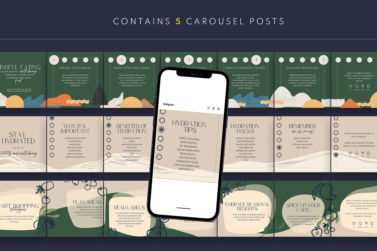 90+ Nutrition Coach Canva Templates, a Social Media Template by Glow Muse Studio (Photo 3 of 9)