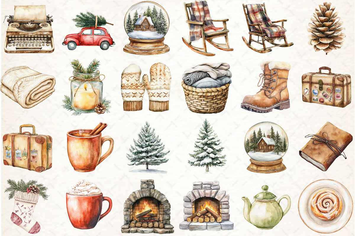 Neutral Christmas Clipart Bundle, an Illustration by Libby Wishes (Photo 2 of 6)