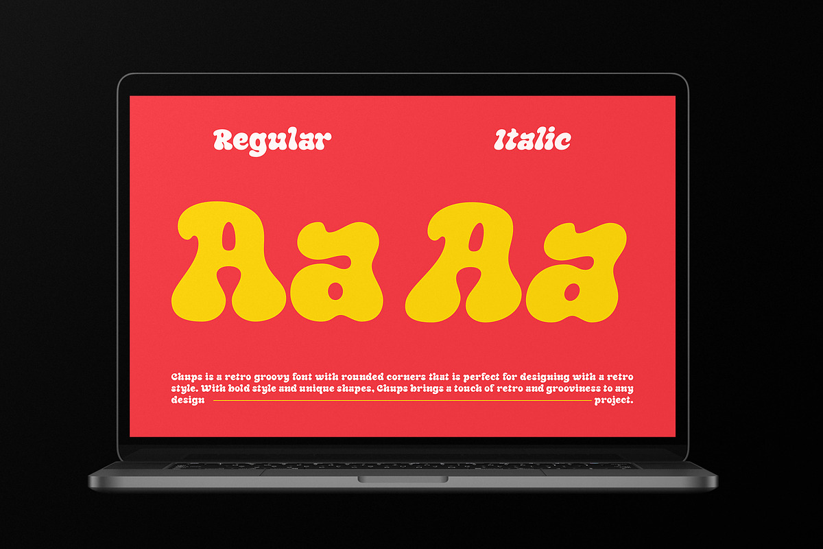 Chups - Groovy Retro Font, a Serif Font by roomspace creative lab (Photo 4 of 14)