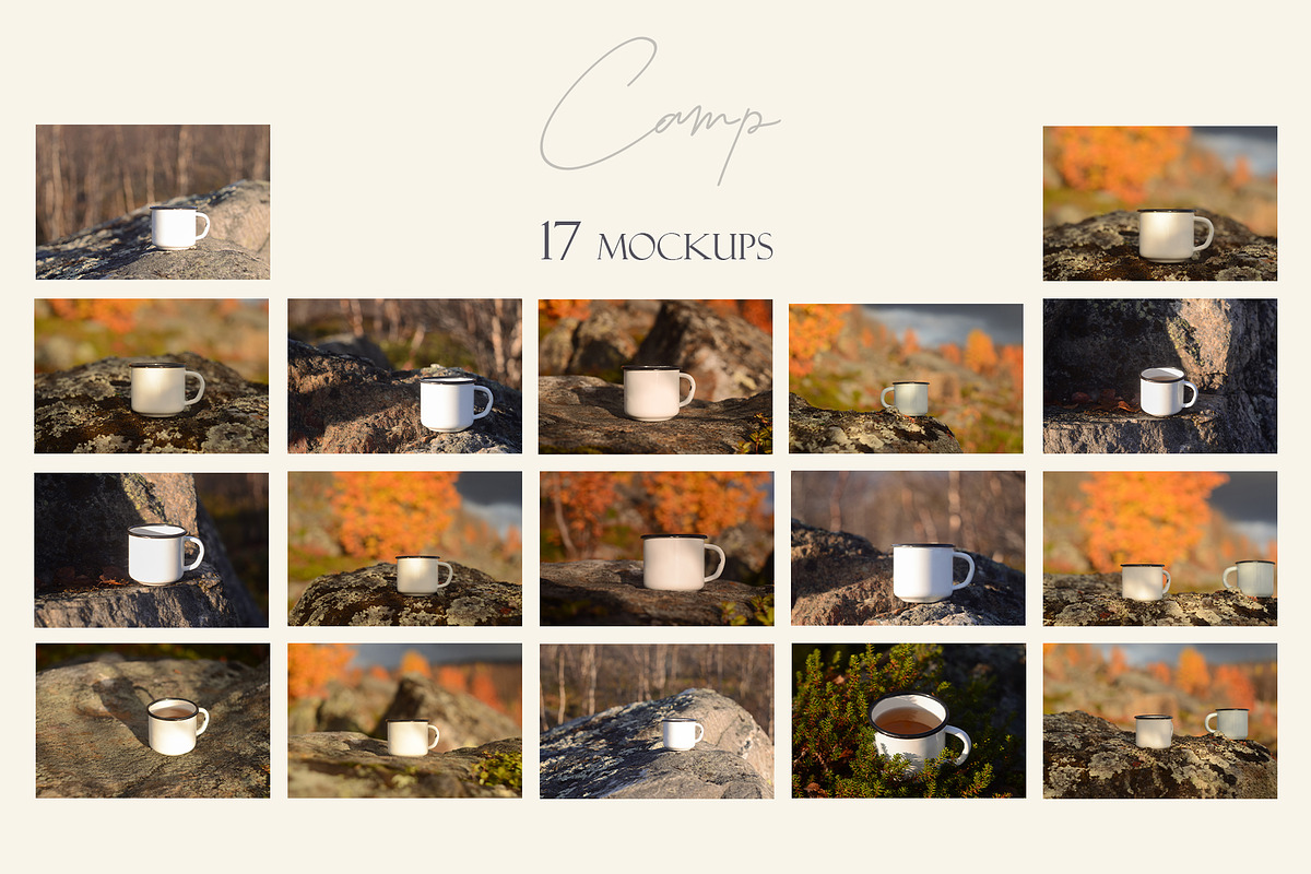Camping Mug Photo Mockups Set, a Cups & Container Mockup by NataliArkushArt (Photo 2 of 8)