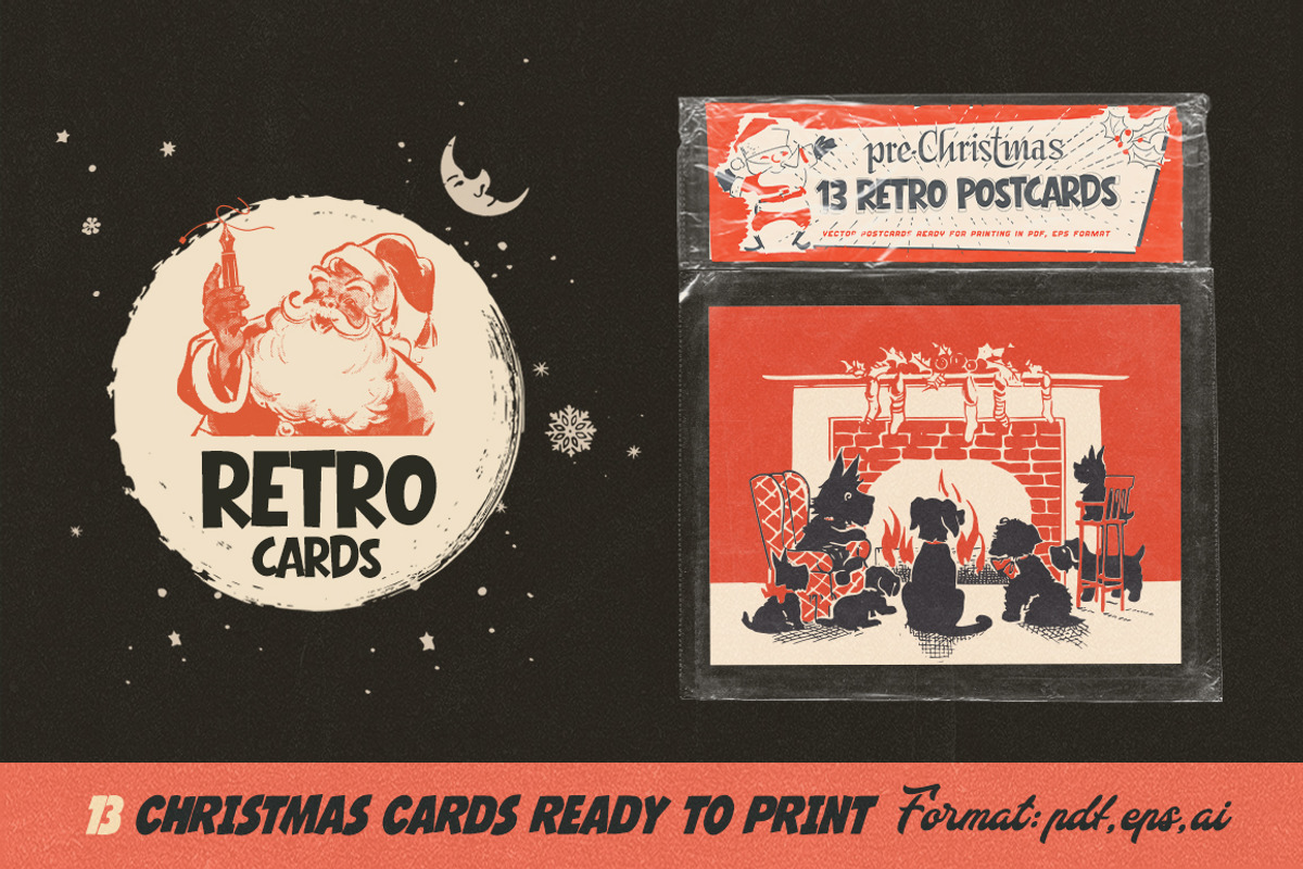 Retro Christmas Design Kit, a Seasonal Illustration by Retro Machine (Photo 5 of 17)