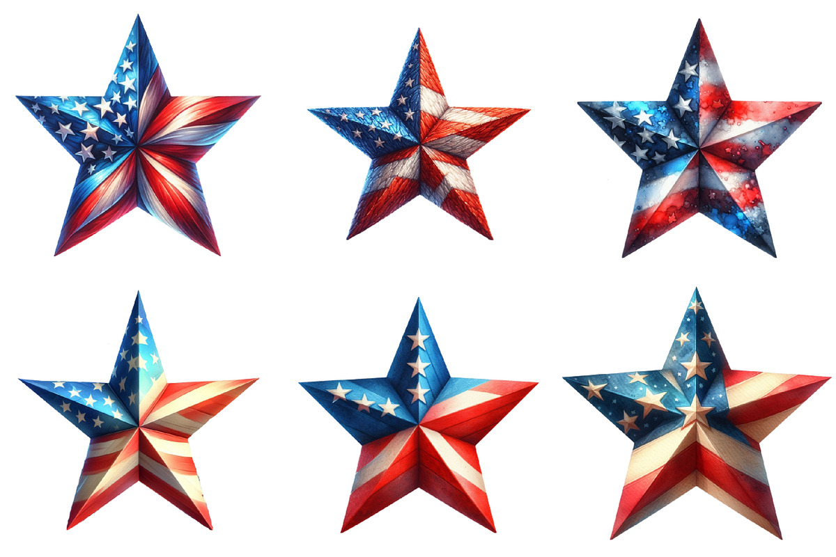 American Patriotic Star Clipart, an Illustration by Sublimation Artist (Photo 2 of 6)
