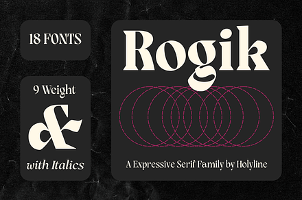 Rogik - Display Family, a Serif Font by Holyline Design