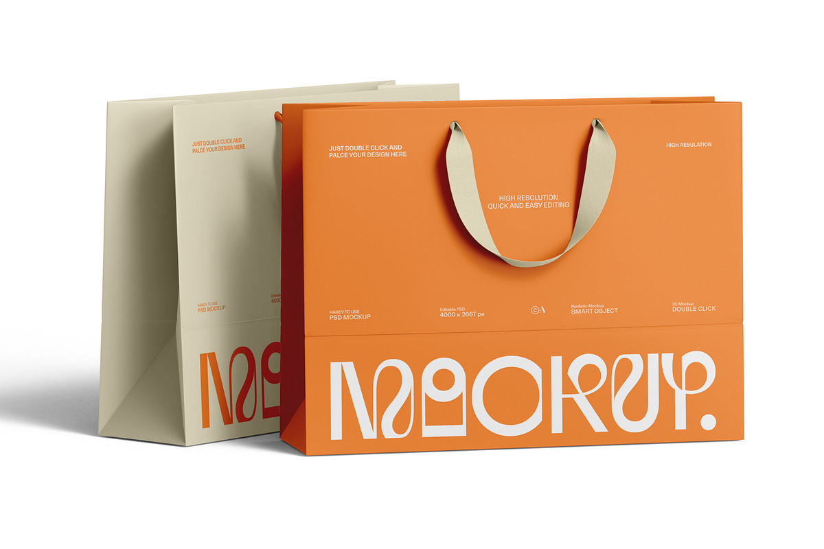 Euro Paper Tote Shopping Bag Mockup, a Packaging Mockup by RamStudio2 (Photo 5 of 16)