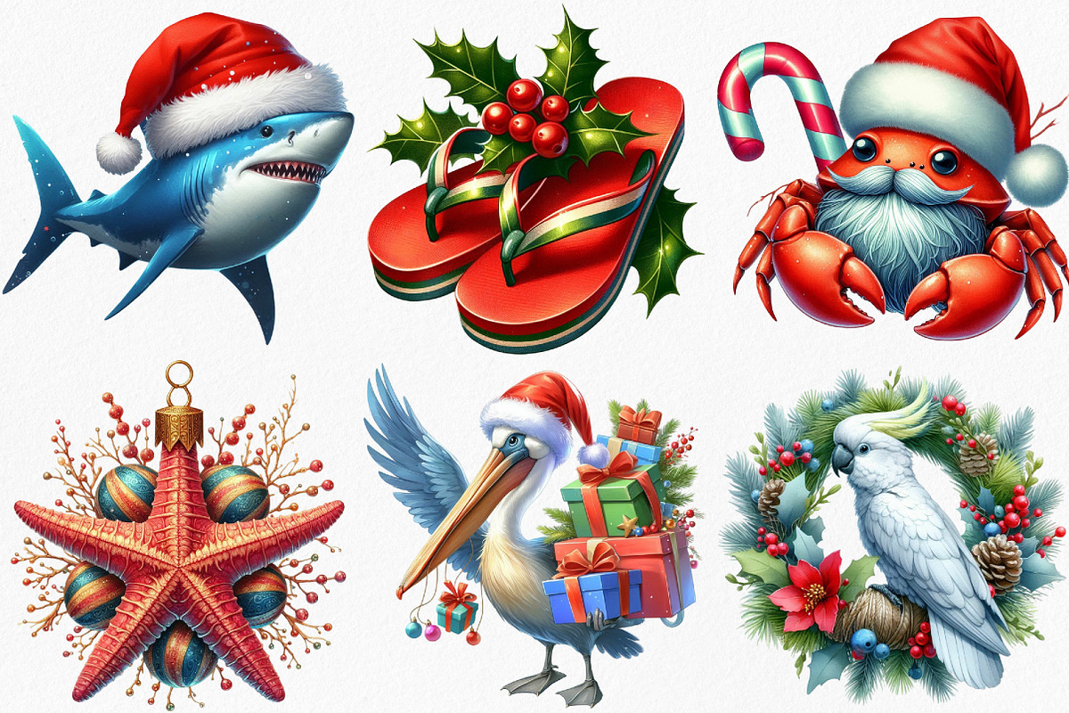 Australia Christmas Clipart, an Illustration by Canvas Craft (Photo 2 of 7)