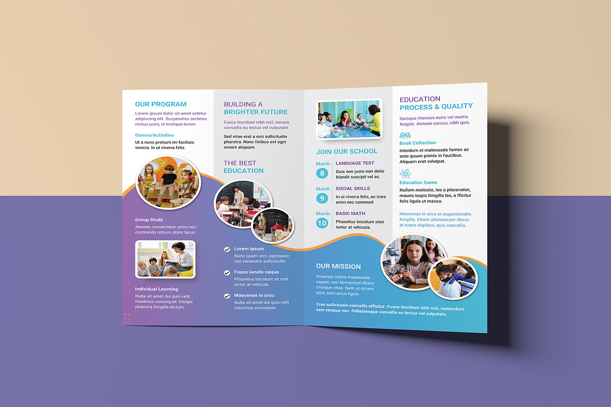 School Admission Bifold Brochure, a Brochure Template by Template Shop (Photo 4 of 6)