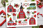 Christmas Farm House Clipart + SVG, a Seasonal Illustration by MyClipArtStore (Thumbnail 1 of 2)