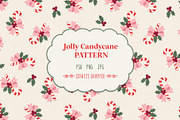 Jolly Candy cane Christmas Pattern, a Pattern Graphic by Schatzi Graphik (Thumbnail 1 of 9)