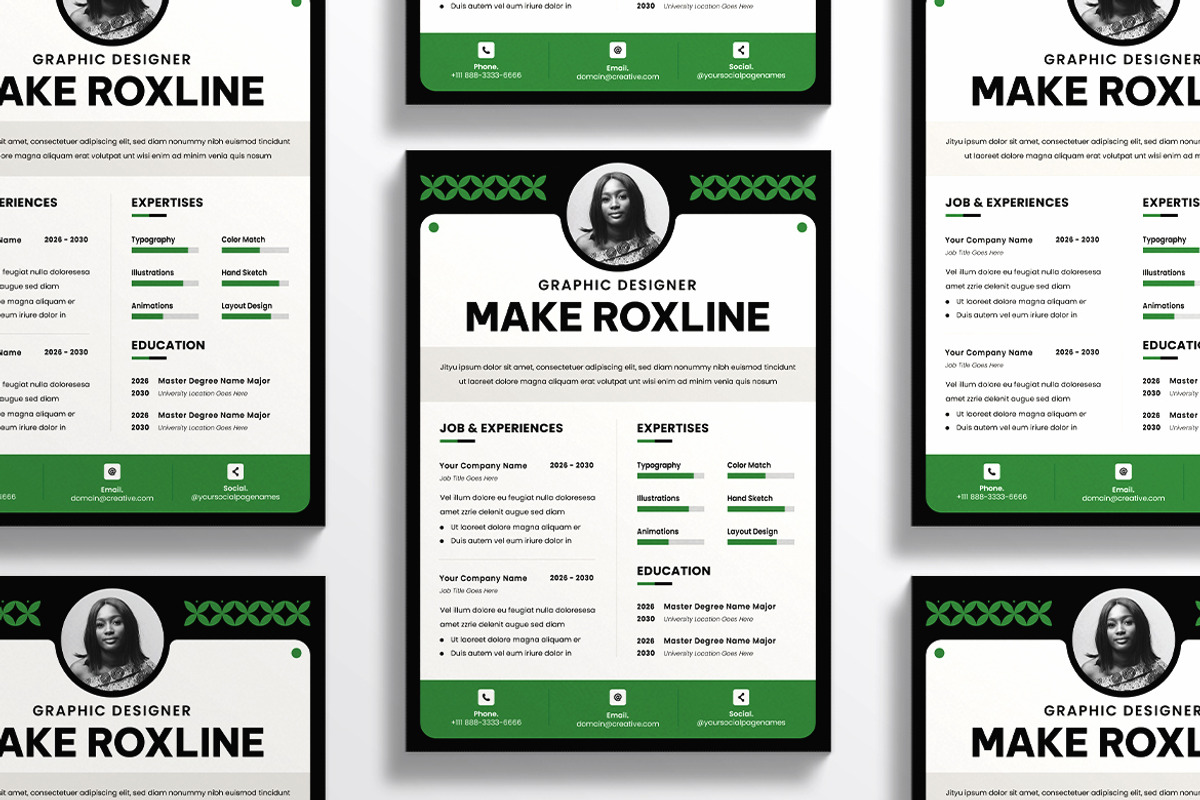Simple Green Resume CV, a Resume Template by iDoodle Studio (Photo 4 of 4)