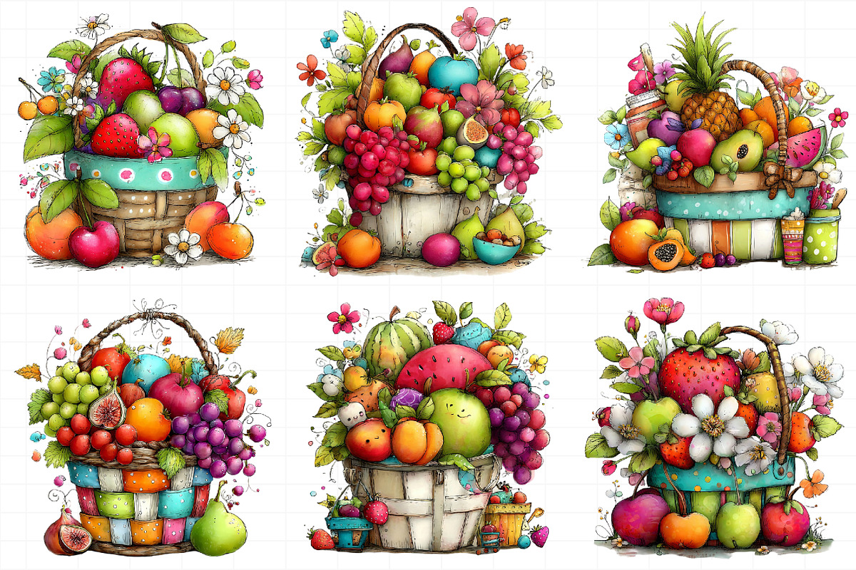 Summer Fruit Basket Clipart, an Illustration by Daily.Designs (Photo 3 of 8)