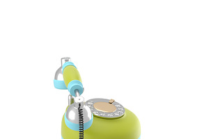 Corded Retro Phone In Bright Colors