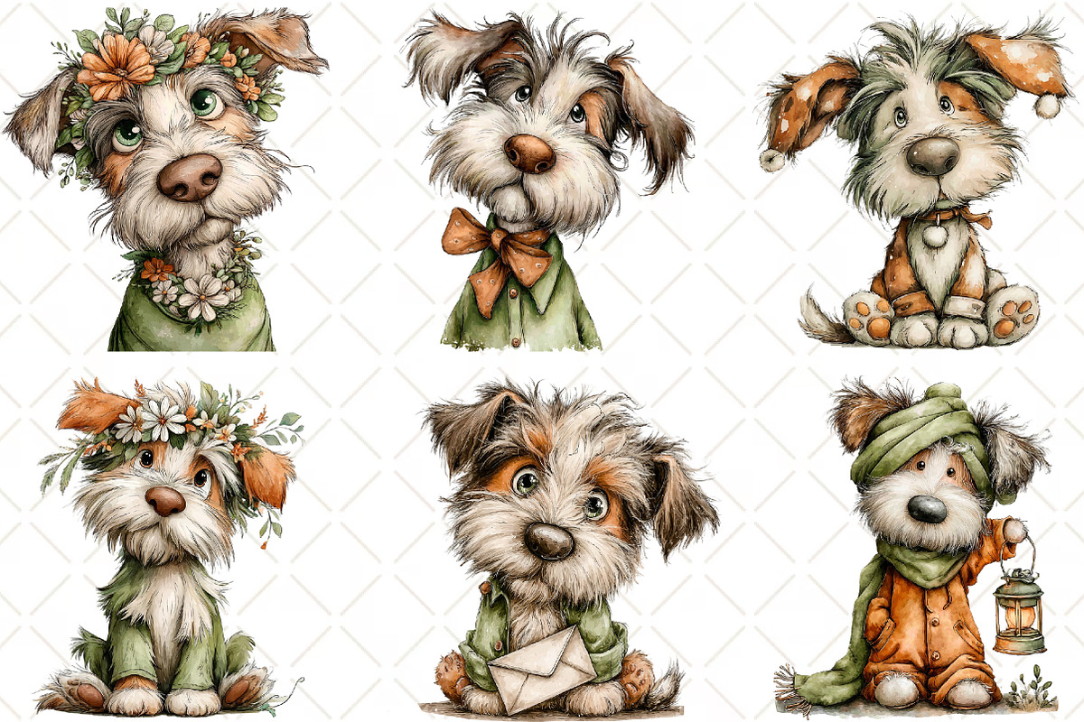 Whimsical Dog Clipart Bundle, an Illustration by Black Bird Studio (Photo 5 of 6)