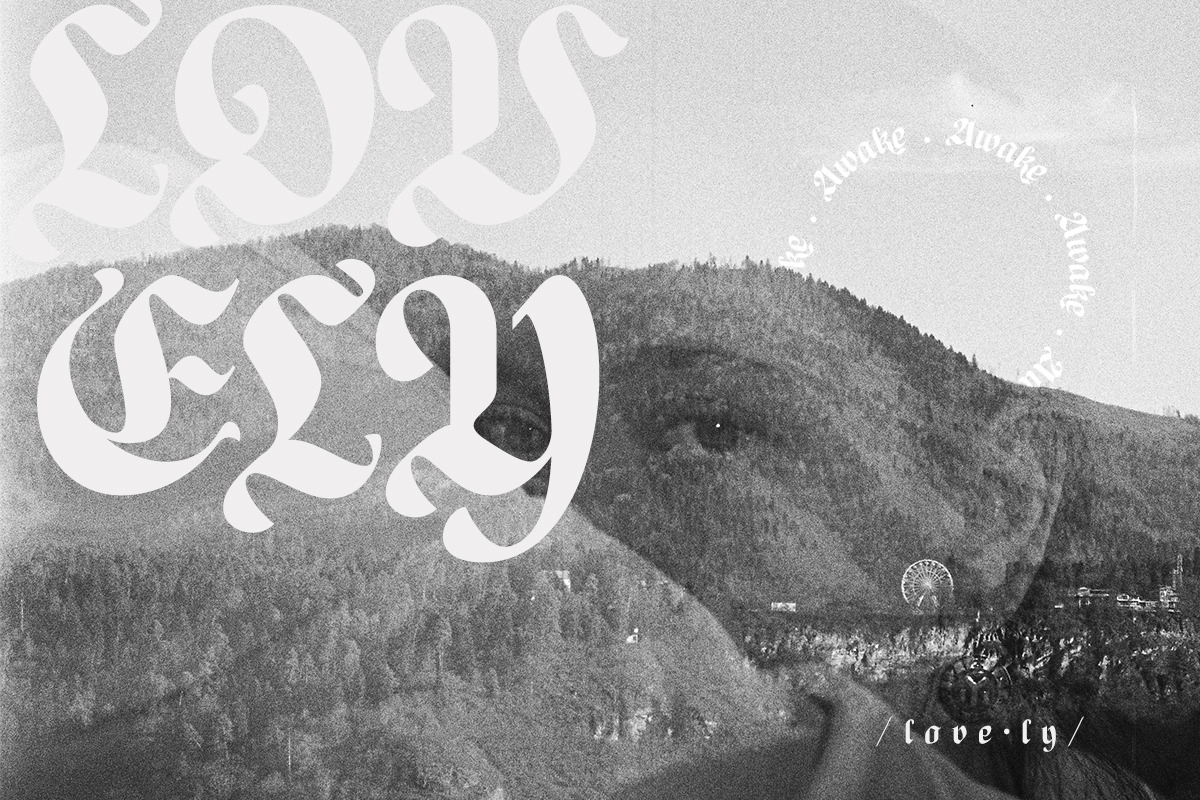 Awake - Blackletter Groovy, a Blackletter Font by ClevUs (Photo 4 of 12)