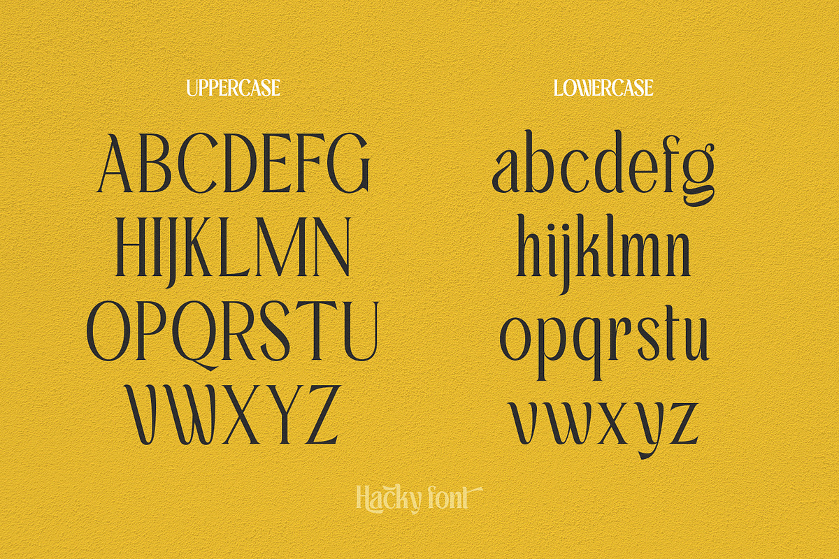 Hacky - Luxury Serif Family, a Serif Font by madeDeduk (Photo 5 of 12)