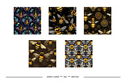 Bee Patterns in Retro Art Styles, a Pattern Graphic by karenfoleyphoto (Thumbnail 9 of 13)
