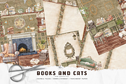 Books and Cats junk journal, a Decorative Illustration by meribela (Thumbnail 1 of 6)