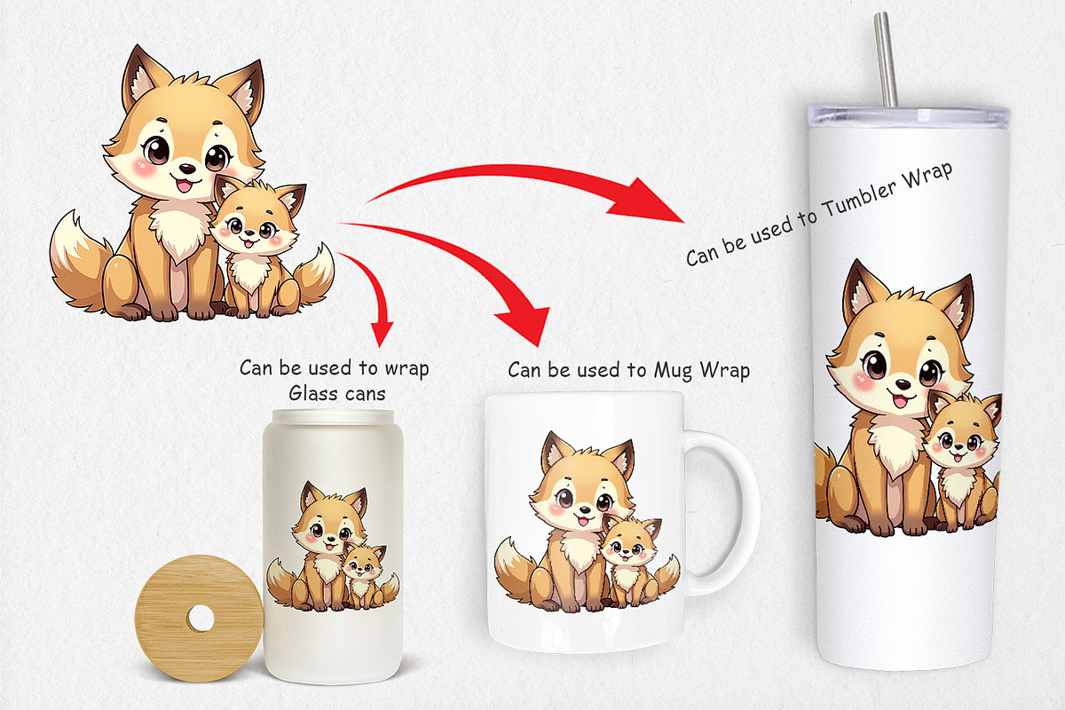 Wolf Mother's Day Clipart, a Graphic by Artnoy (Photo 4 of 5)