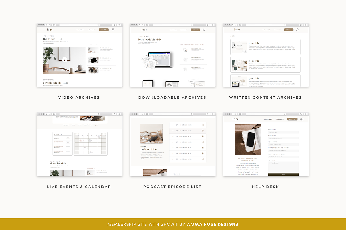 Showit Membership Website Template, a Websites & App Template by ammarosedesignsllc (Photo 7 of 9)