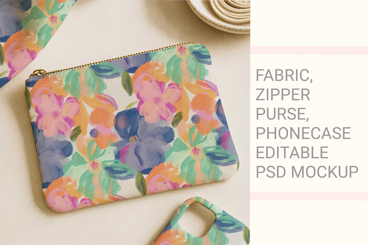 Zipper purse,phonecase,fabric mockup, a Household Mockup by jenartstudio (Photo 2 of 3)