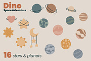 Dino Space Adventure – Vector Set, an Illustration by moja doodle (Thumbnail 4 of 11)