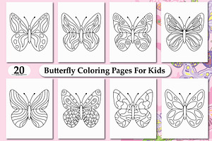 Butterfly Coloring Pages For Kids, an Education Illustration by Design House