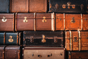 Vintage suitcases background