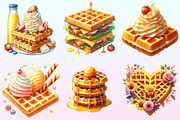 Waffle Watercolor Clipart., a Graphic by CitraGraphics (Thumbnail 3 of 4)