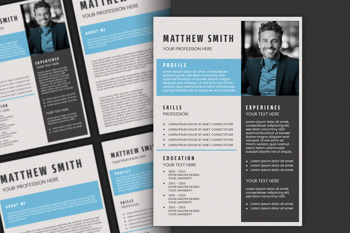 Minimal Resume Layout Template, a Templates & Theme by studiogstock (Photo 1 of 2)