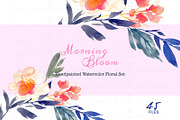 Morning Bloom-Watercolor Floral Set, an Illustration by SmallHouseBigPony (Thumbnail 4 of 4)