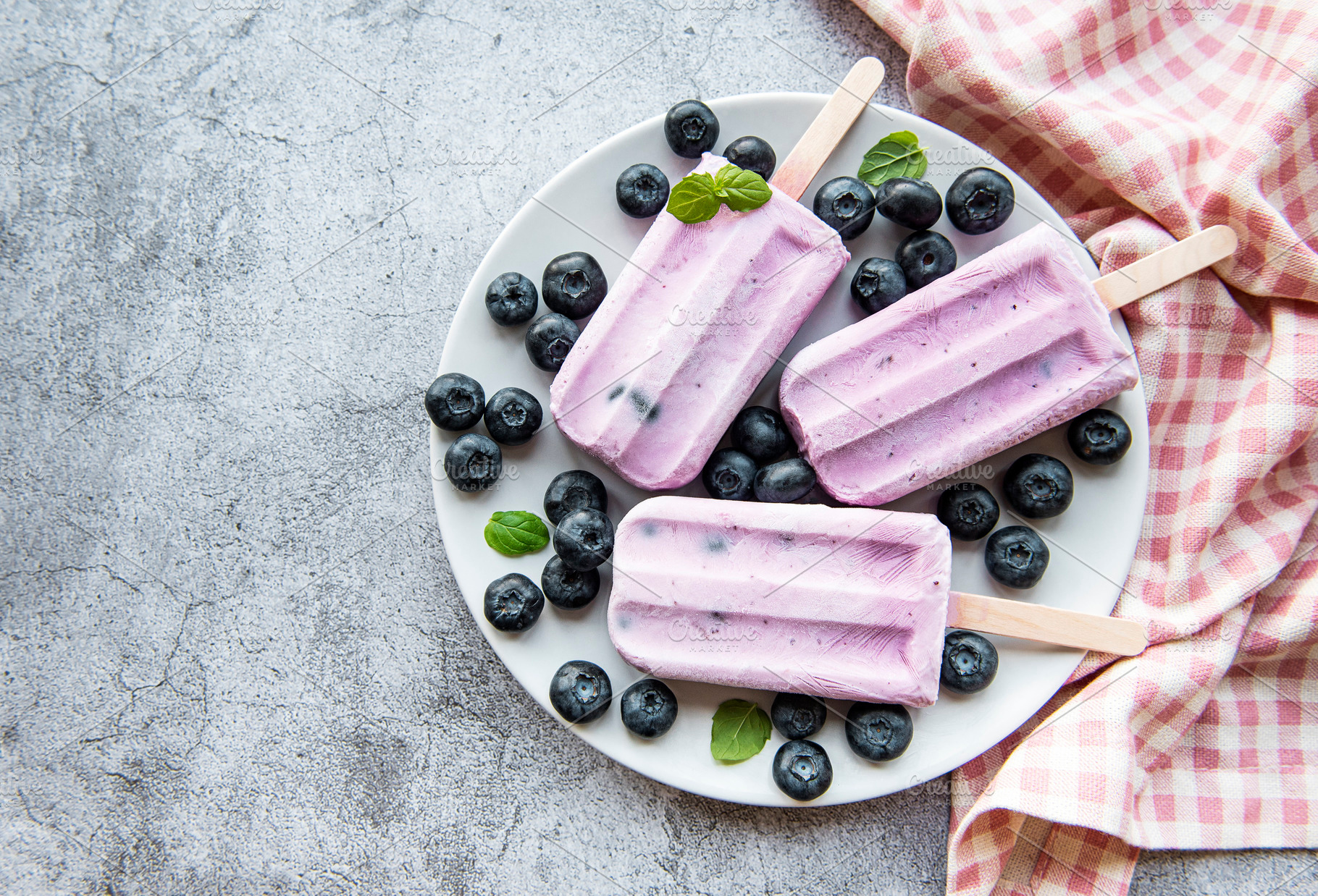 Ice cream popsicles from fresh organic blueberries., a Food & Drink Photo by Olena Rudo