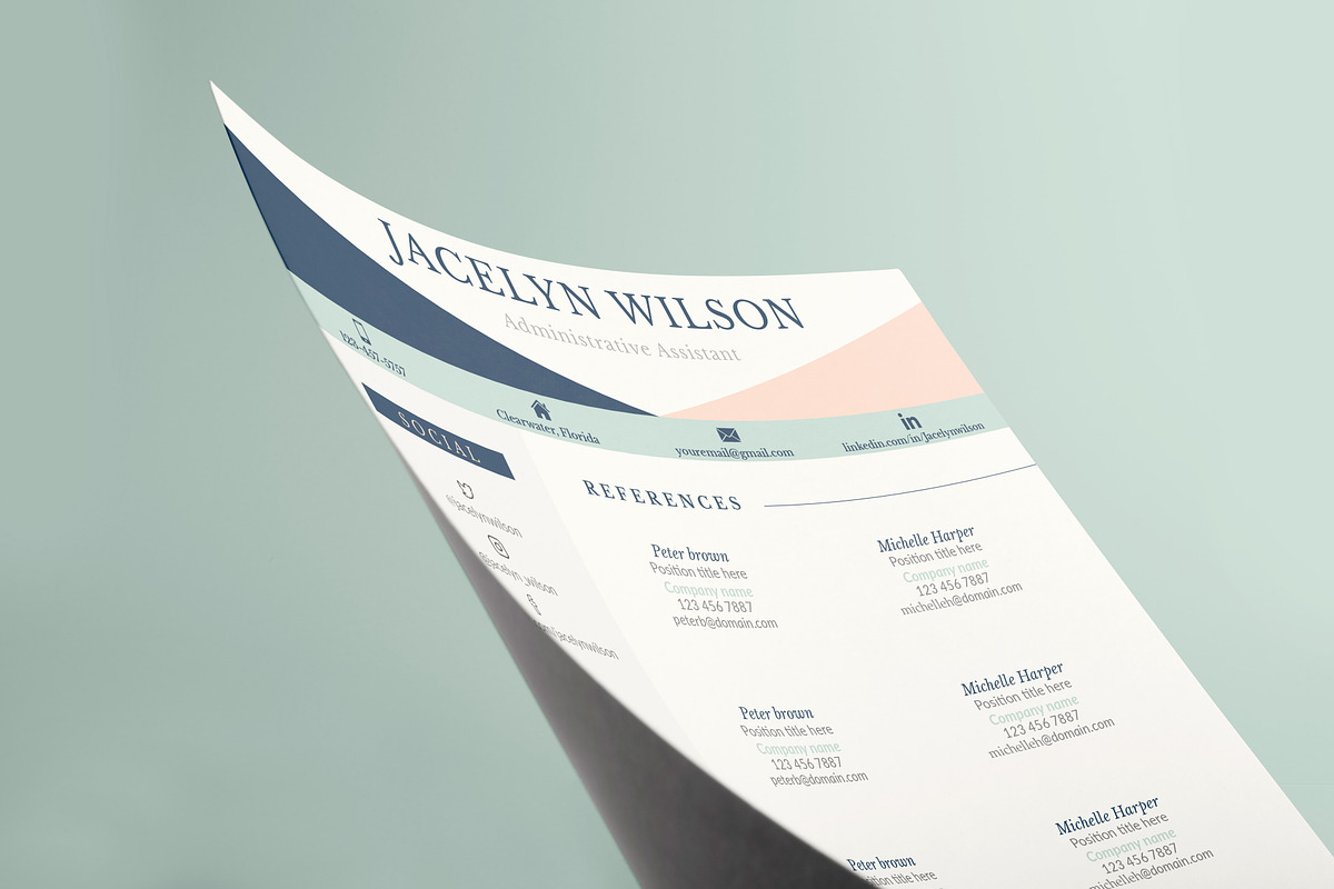 Creative Resume Example, CV Cover L., a Resume Template by HIRED Design Studio (Photo 13 of 19)