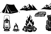 Camping Adventure Silhouette Icon, an Illustration by Artivon (Thumbnail 23 of 51)