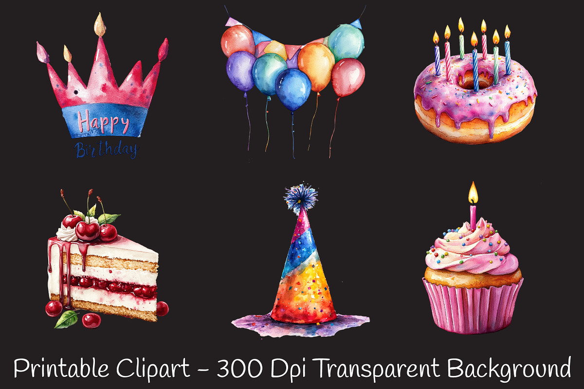 Happy Birthday Sublimation Clipart, an Illustration by RobertsArt (Photo 3 of 7)
