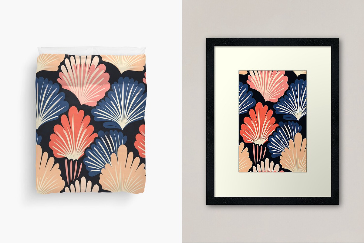 Seashells abstract pattern, a Pattern Graphic by AlexandraTret (Photo 3 of 3)