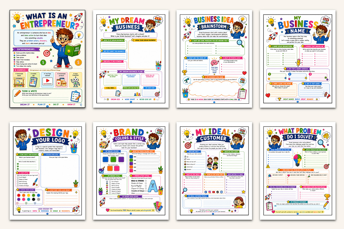Young Entrepreneur Workbook for Kids, a Stationery Template by Designmela01 (Photo 2 of 5)