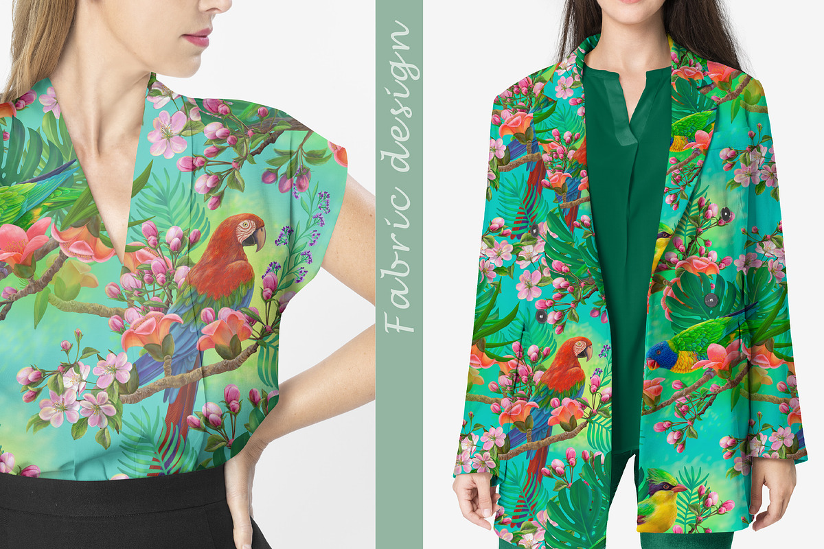Exotic birds seamless pattern, a Pattern Graphic by Alena Lazareva (Photo 3 of 9)