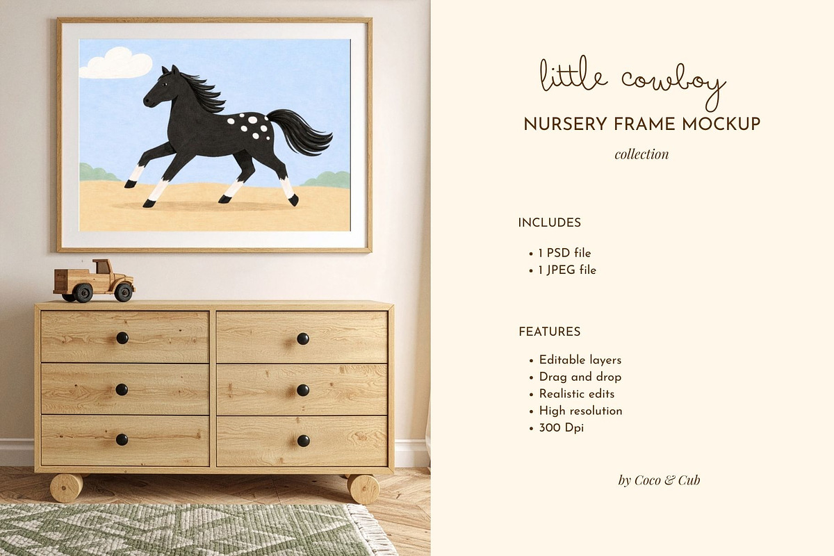 Boys Bedroom Frame Mockup, a Household Mockup by Coco & Cub Studio (Photo 3 of 5)