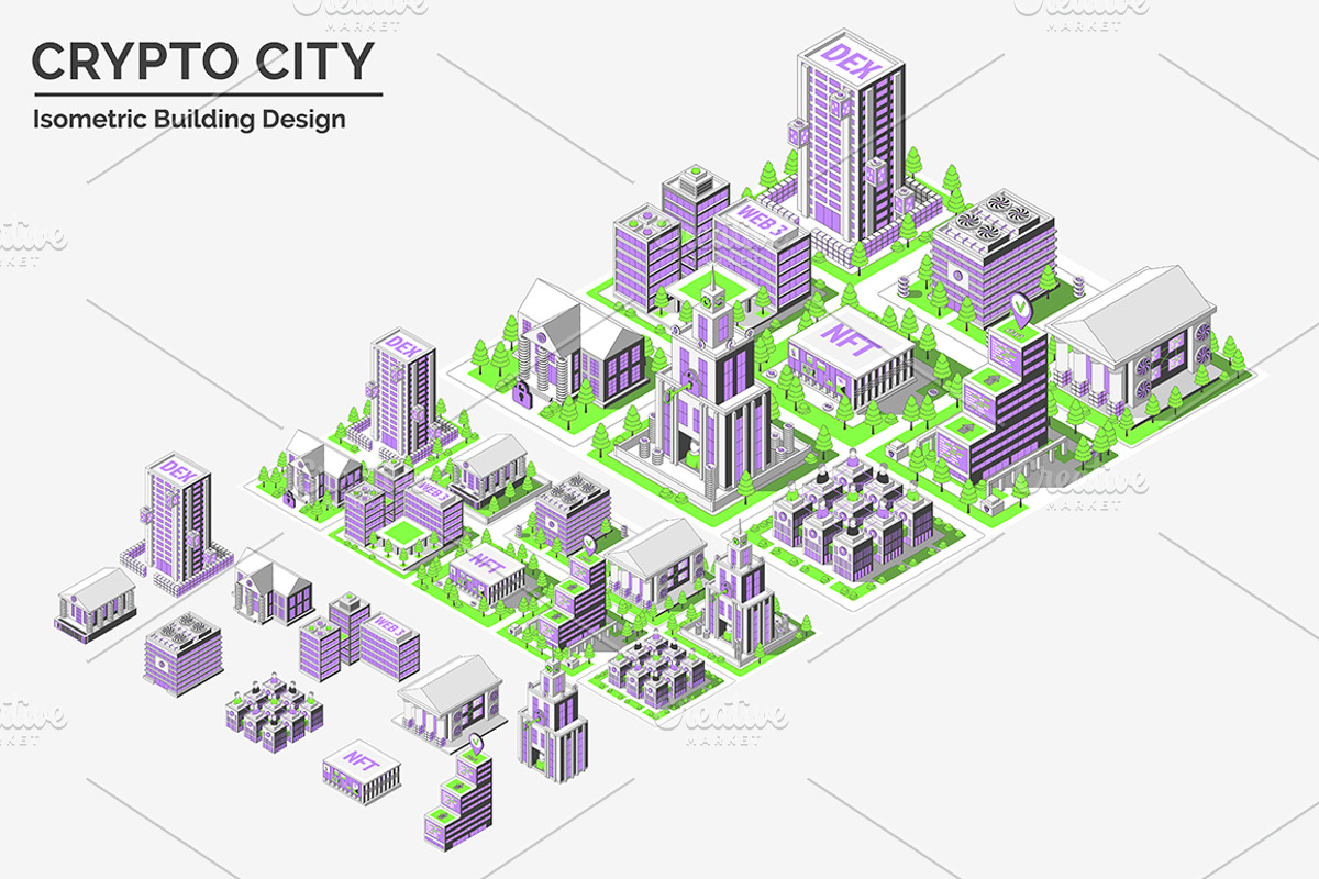 Architecture Composition Crypto City, an Object Graphic by 35lab