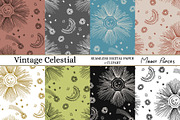 Vintage Celestial Seamless Pattern, a Pattern Graphic by MoodyPapers (Thumbnail 2 of 2)