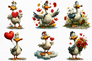 Spring & Valentine Goose Clipart, an Illustration by Craft Nest (Thumbnail 5 of 11)